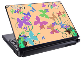 Скин за лаптоп LS3001, екрю пеперуди