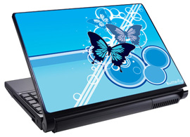 Скин за лаптоп LS3003, син пеперуди