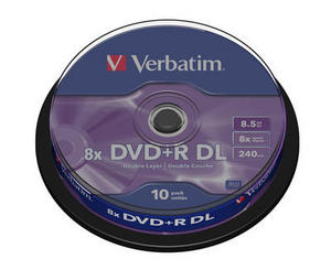 Verbatim DVD R 8.5GB Dual Layer шпиндел (10) (43666)