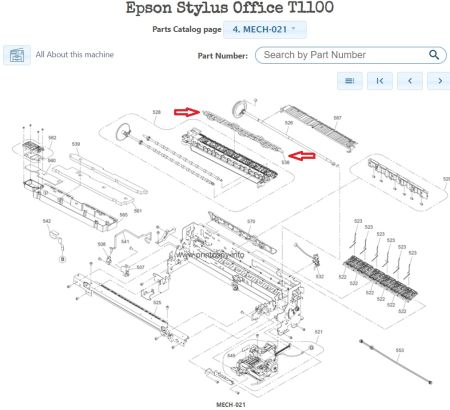 Водач на хартията за Epson T1100 (1516722, 1533263) - OEM