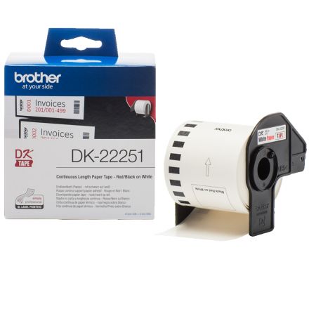 Brother DK-22251 Етикети (Black and Red on White)