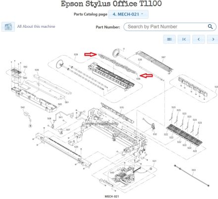 Водач на хартията за Epson T1100 (1516722, 1533263) - OEM