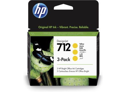 HP 3ED79A-712, 3-Pack оригинална мастилена касета (жълт)